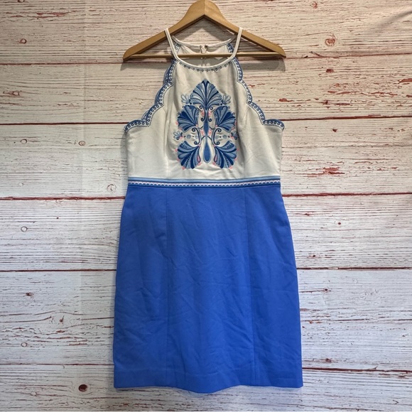 Lilly Pulitzer Adalie Stretch Shift Dress in Bennet Blue Sz 10 - Picture 6 of 16